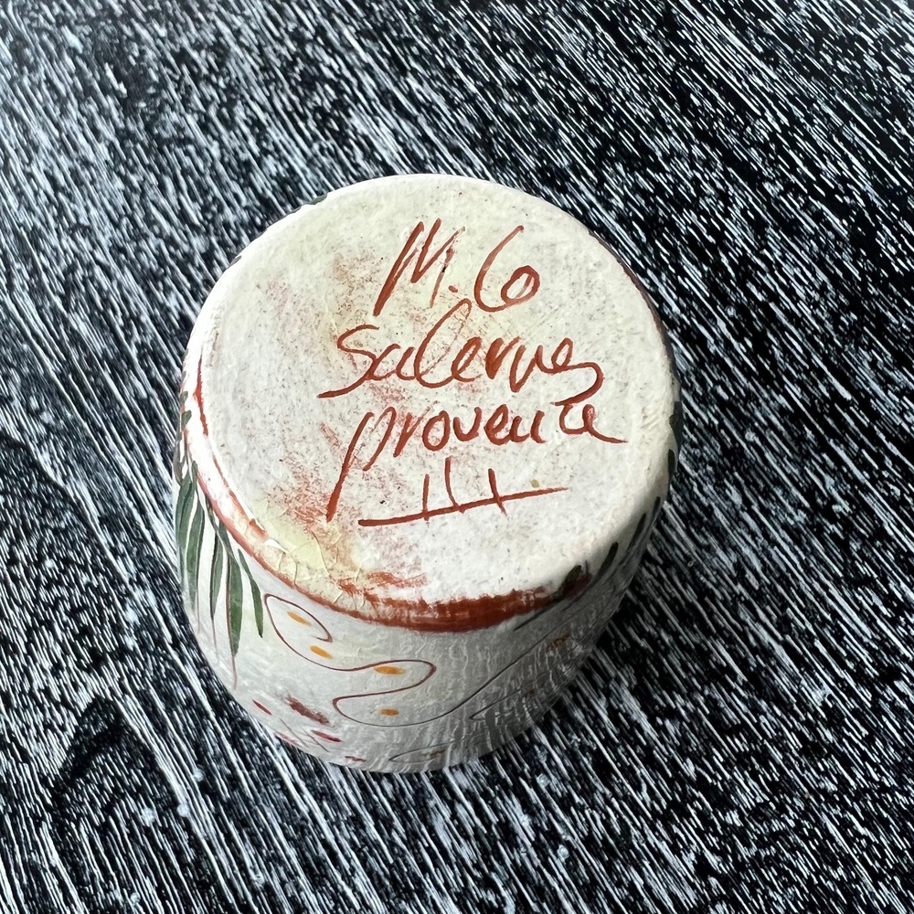 Handpainted and signed‎ Pig and Dragonfly Votive / Cup - Picture 6 of 7
